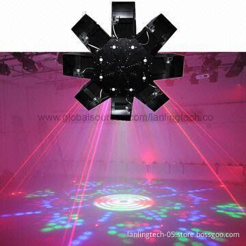 54W RGBYW LED Lights and Fast Beam Red Laser Curtain